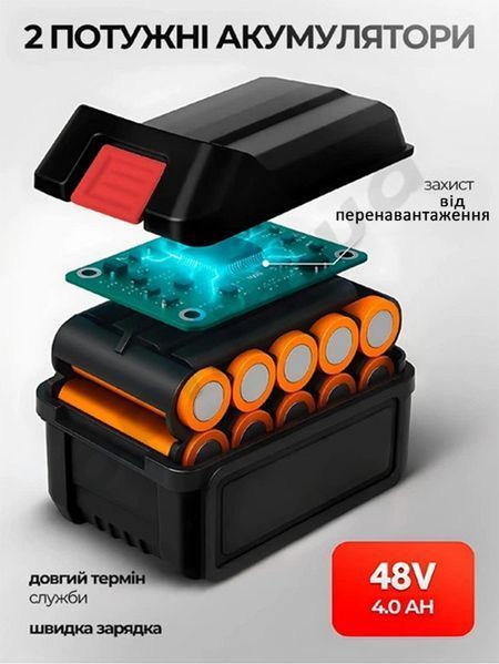 Болгарка акумуляторна 125 мм з двома АКБ Domotec 68125 фото
