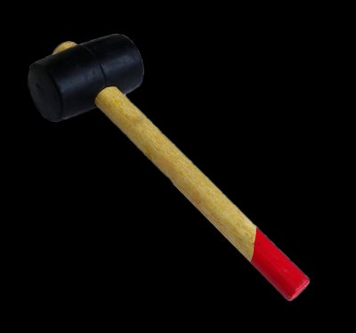 Киянка гумова, 340 г, чорна гума, дерев'яна ручка 52081 фото