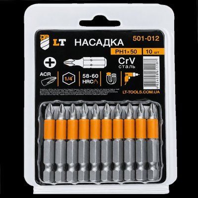 Біти PH1х50 мм (10 шт.) CrV LT 51520 фото