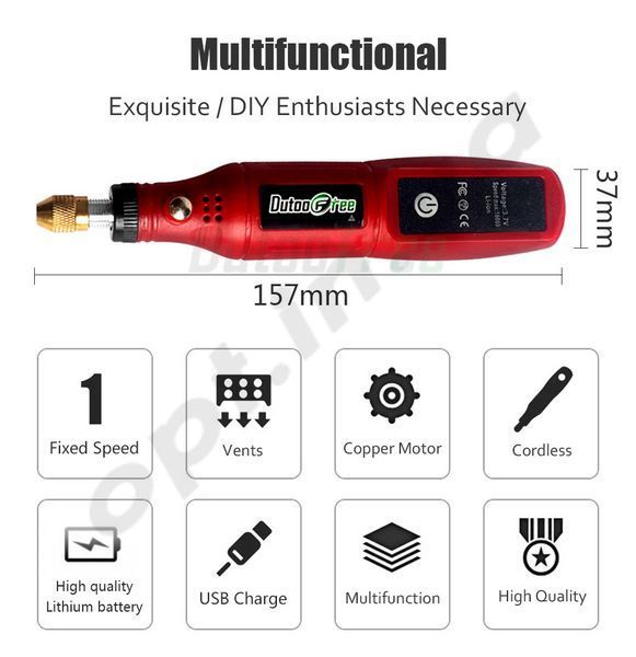 Гравер-міні + 24 насадок, USB, Dutoofree 53703 фото