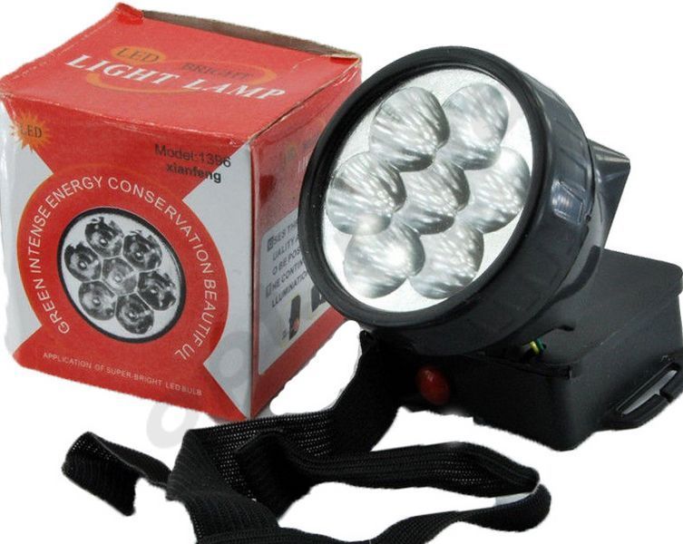 Ліхтарик на голову "7 Led", 3хААА 6146 фото