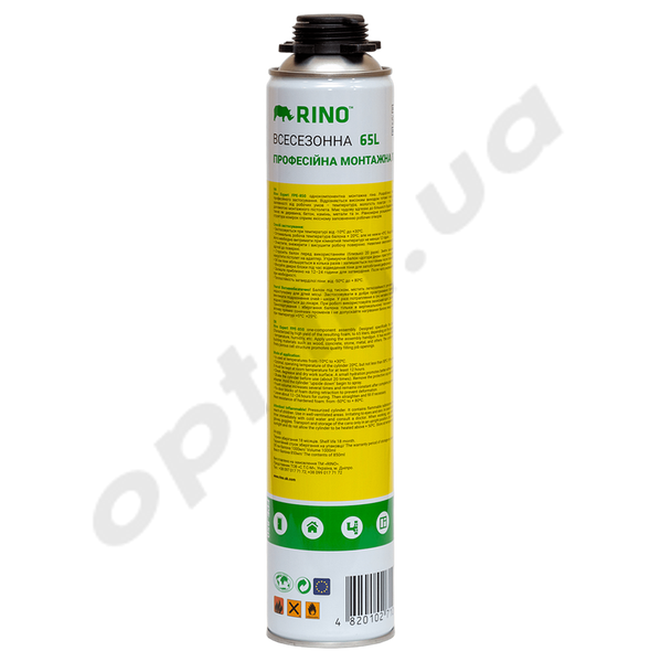 Піна монтажна професійна, 850 мл / 65 л, "Rino" 42523 фото