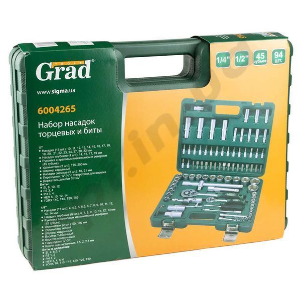 Набір інструментів 1/4",1/2", 94 од, кейс, "Grad"(6004265) 51973 фото