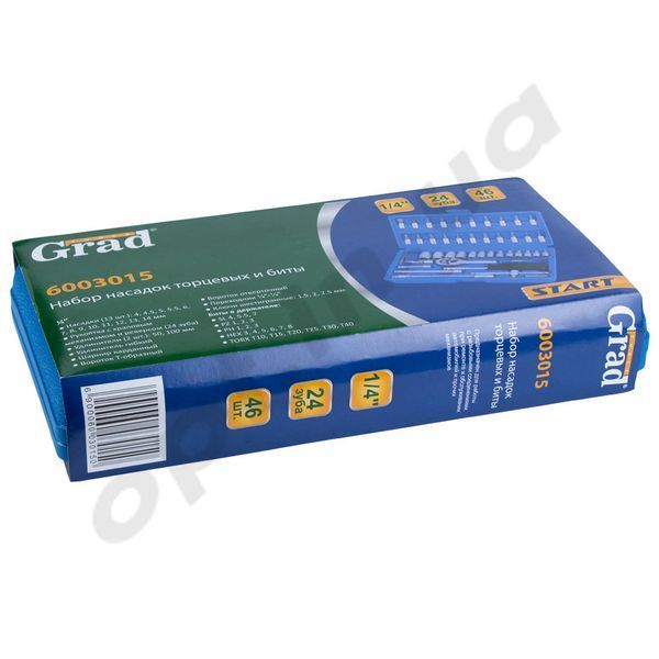 Набір інструментів 1/4", 46 од., кейс, "GradStart"(6003015) 51975 фото