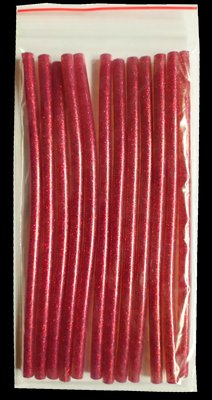 Стержні клейові 7*180 мм з блискітками, 12 шт (червоний) 41814 фото