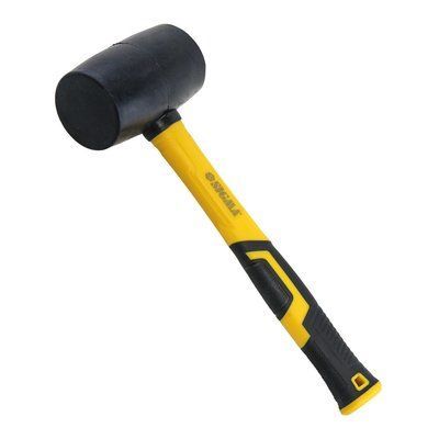 Киянка гумова чорна 450 г комбінована ручка 52094 фото