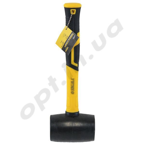 Киянка гумова чорна 450 г комбінована ручка 52094 фото